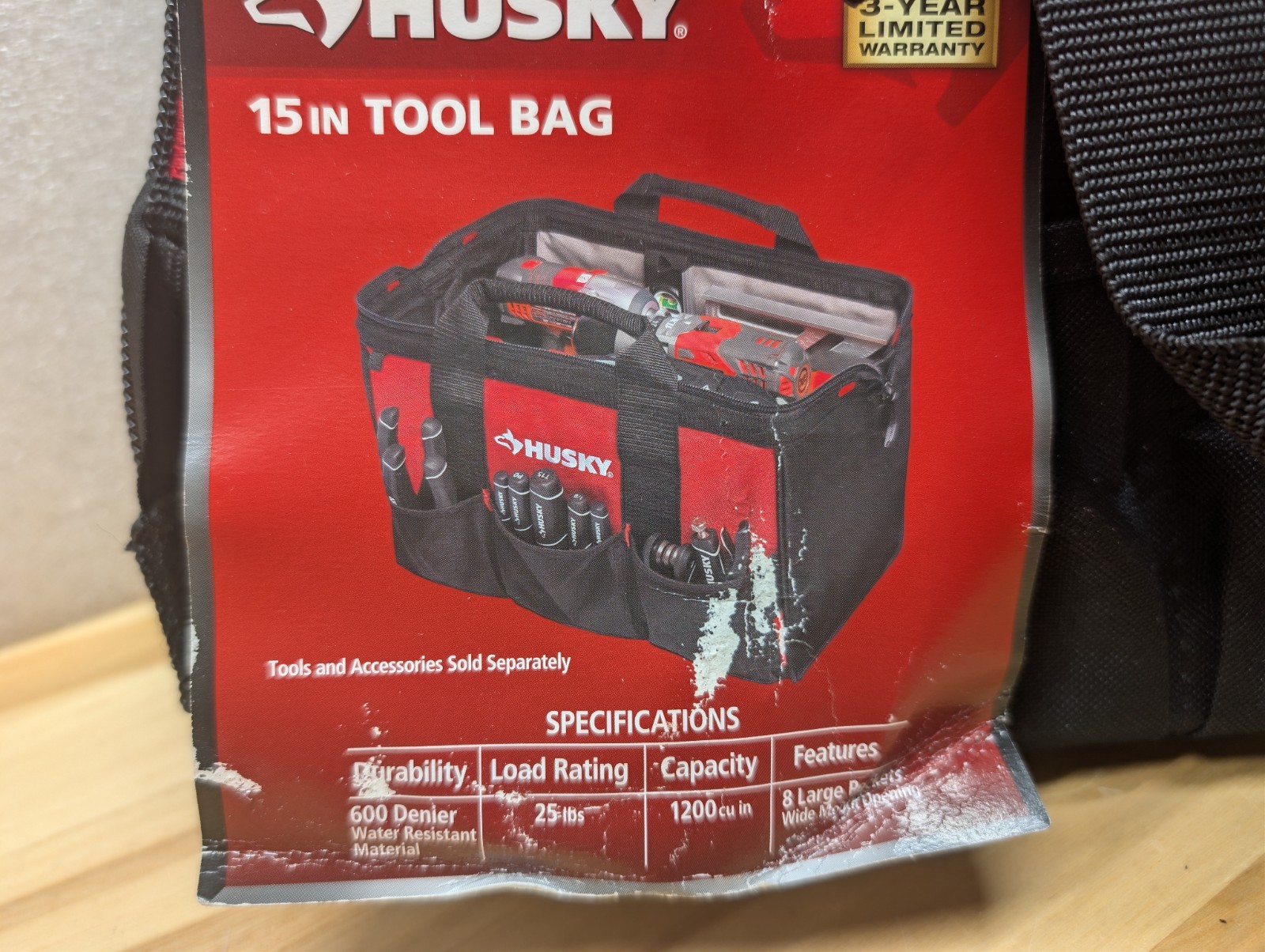 Husky 15 in. 8 Pocket Zippered Tool Bag HD60015-TH
