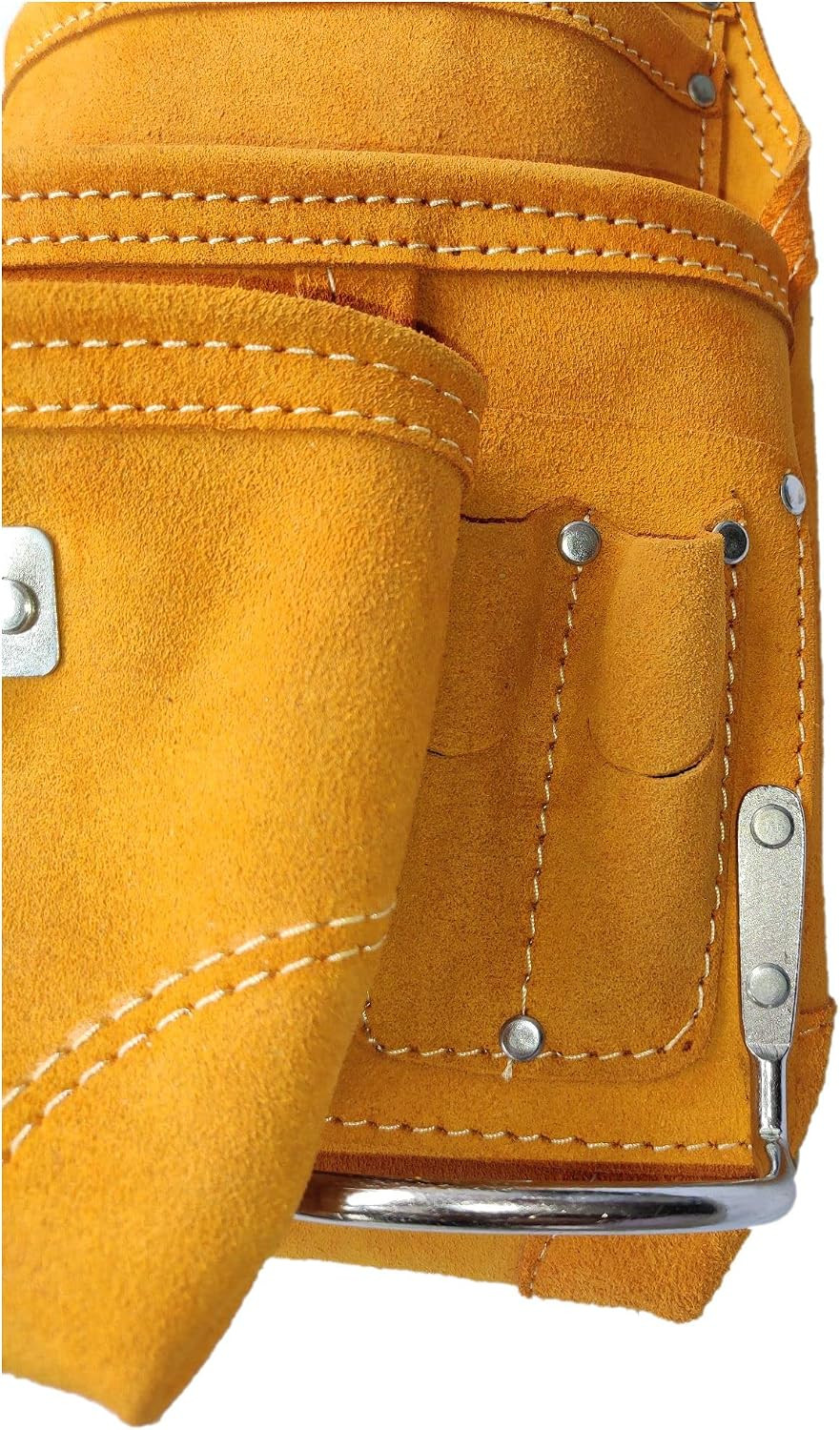 20-113 10 Pocket Rigger Heavy Duty Leather Tool Bag, Yellow