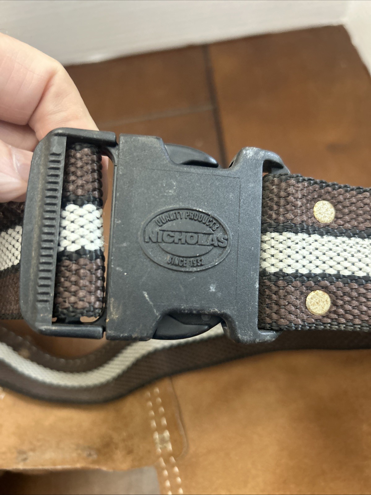 Nicholas Heavy Split Cowhide Leather Tool Belt Handyman Pouch Carpenter USA