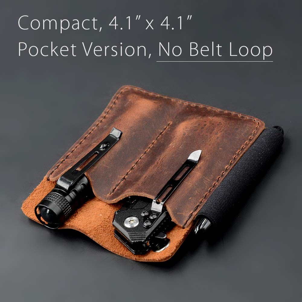 EDC Leather Pocket Organizer, Pocket Slip, Pocket Knife Pouch, EDC Carrier, w…