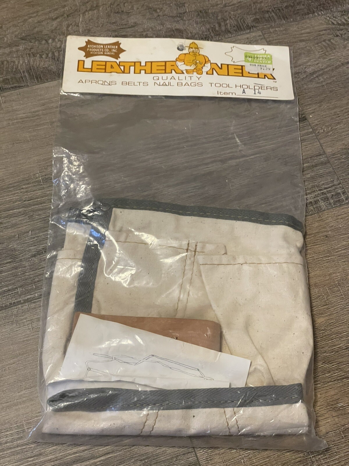 LEATHER NECK Atchison Canvas Cotton Nail Bag Tool Holder Shop Apron – New In Pkg