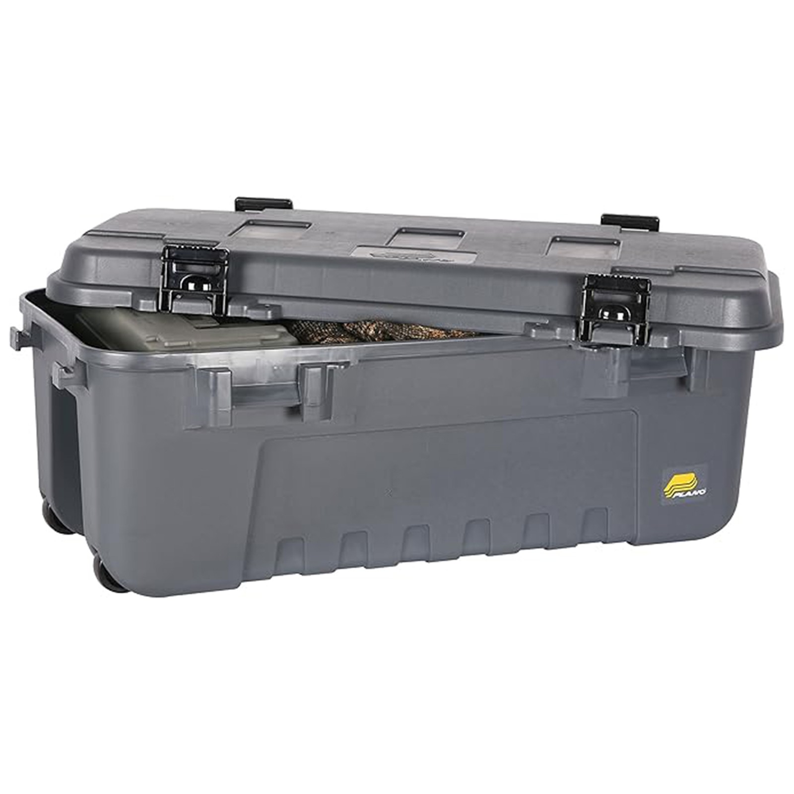 Plano 3 Pack Storage Trunk with Wheels, Lockable Sportsman Box, 108 Quart, Gray