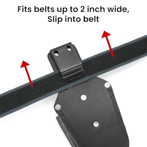 Genuine Leather Small Tool Pouch – 7 Pockets, Metal Tape Chain, Quick Access, Du