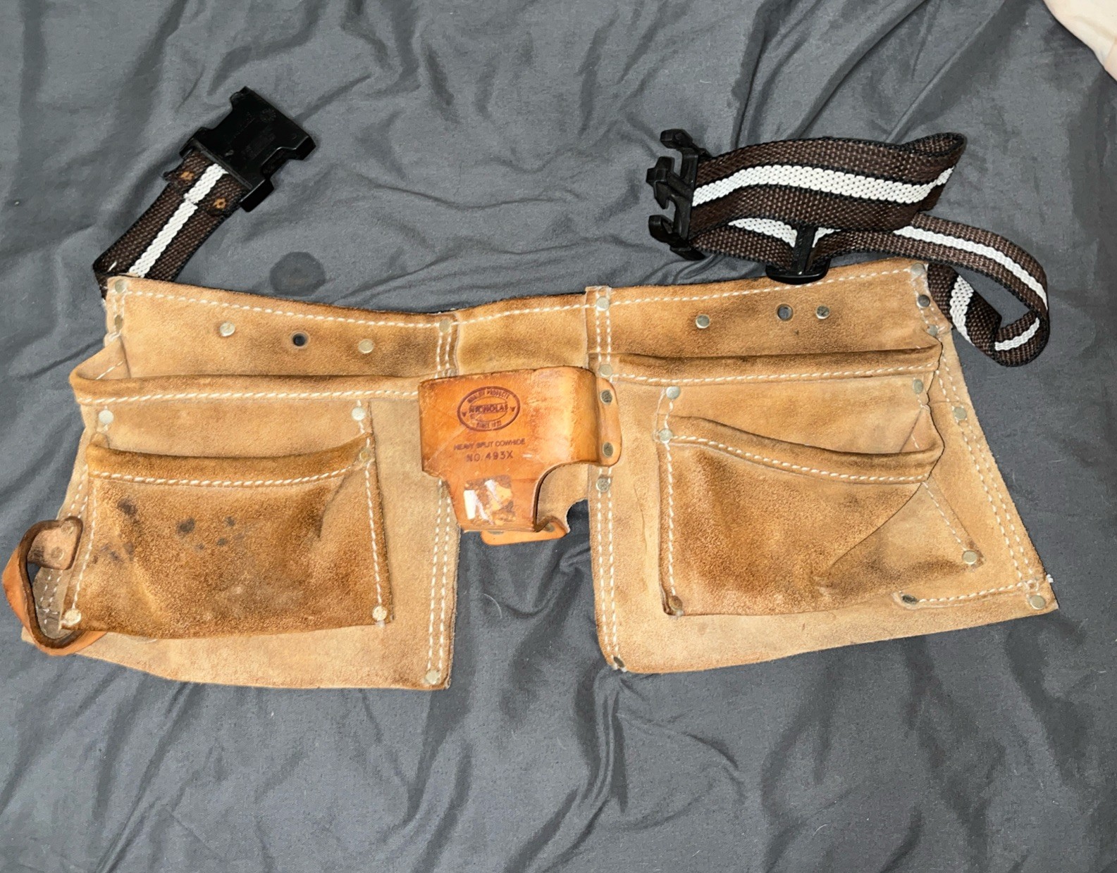 VTG Nicholas Tool Pouch Top Grain Cowhide Leather no 493x ~L@@K!!!!