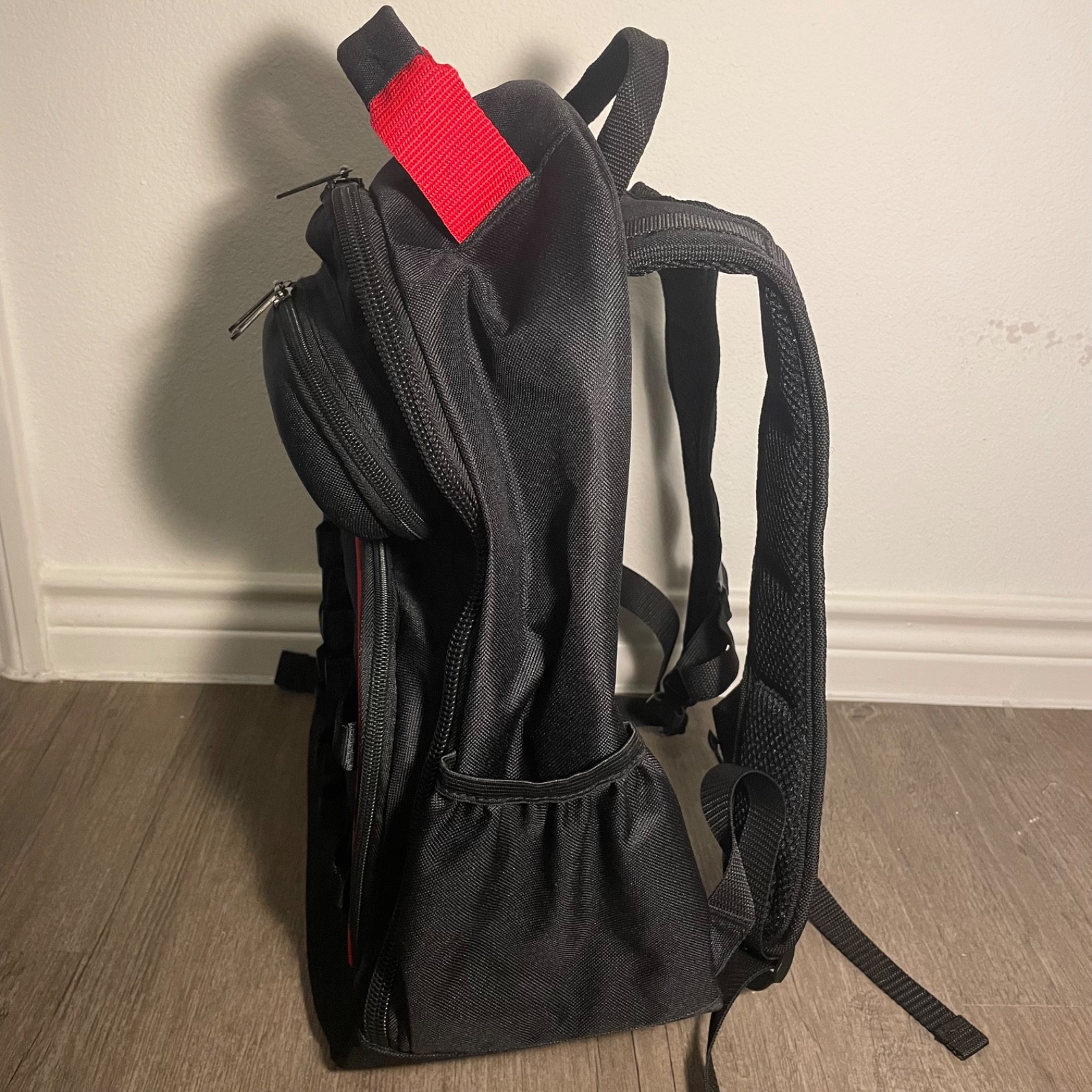 Hyper Tough Black Tool Backpack with Pockets and Loops Portable Tool Storage