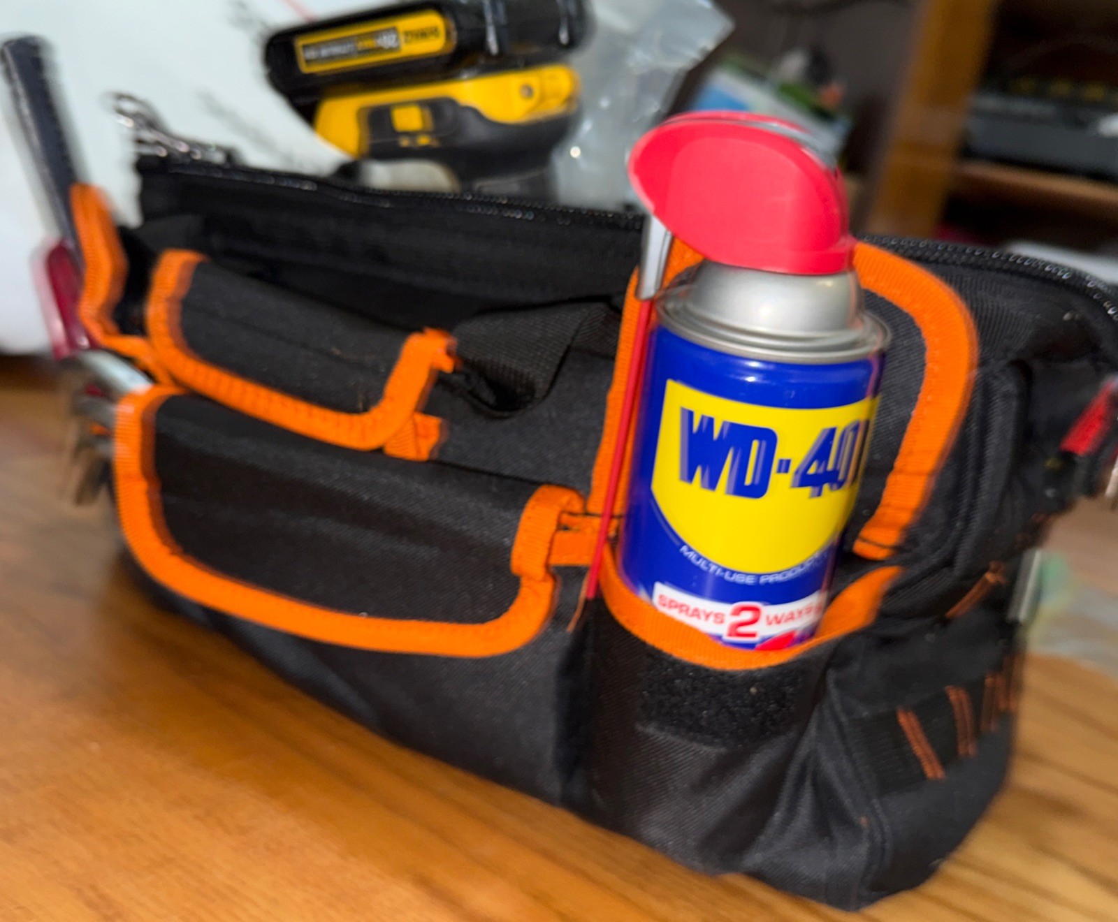 Tool Bag Wide Mouth 16 Pockets Adjustable Shoulder Strap Tool Clip Oxford 1680D