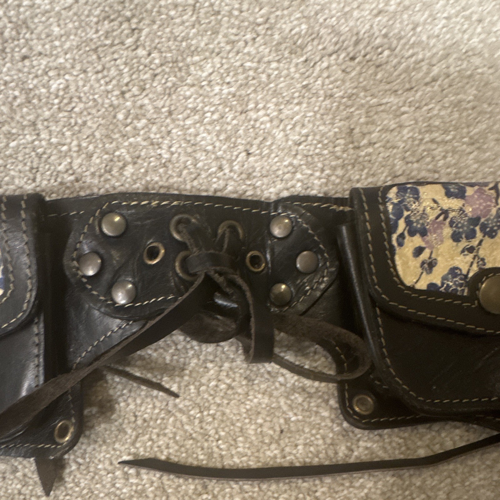 Custom Handmade Black Leather Utility Belt Multi Pouch Waist Festival Steampunk