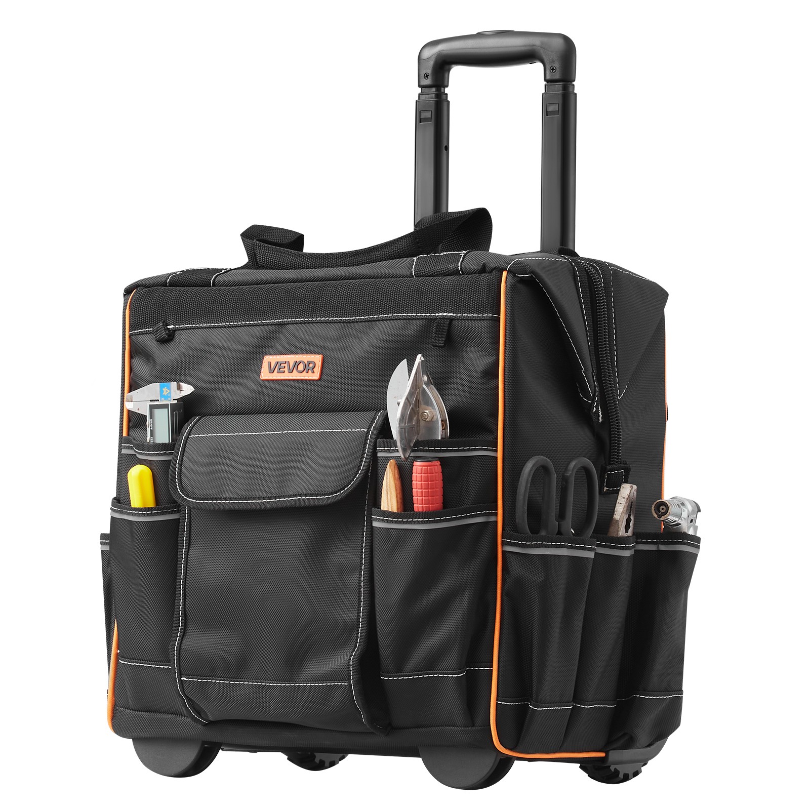 VEVOR Rolling Tool Bag 25 Pockets Heavy Duty Roller Tool Bag on Wheels