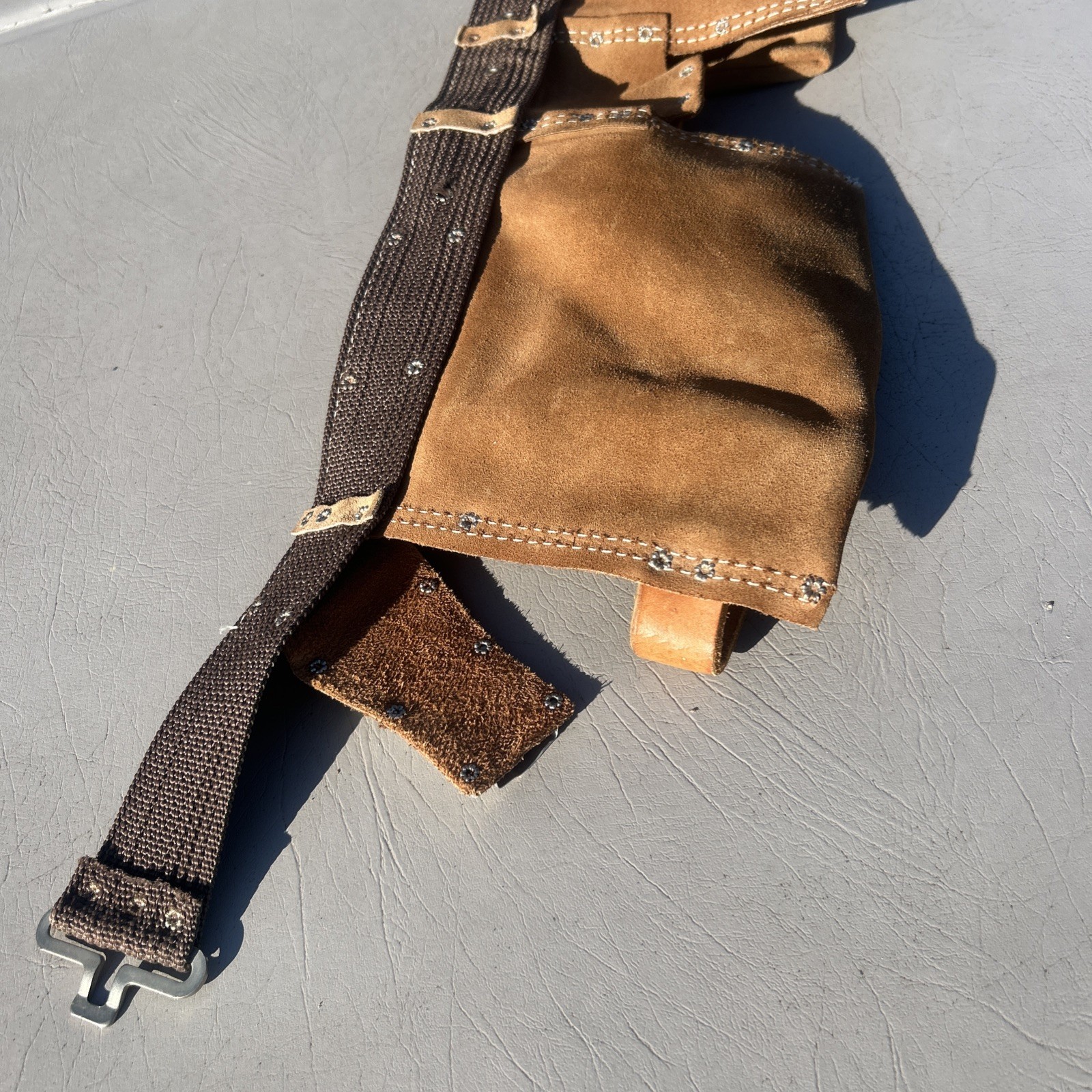 Sears Craftsman Leather Carpenters Adjustable Tool Belt Holder 945145 Vintage