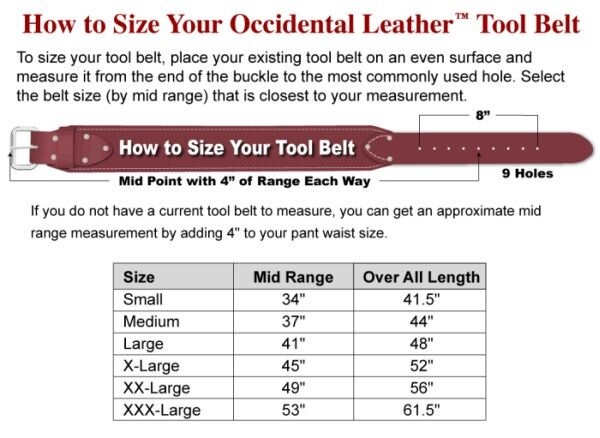 Occidental Leather 3″ Ranger Work Belt Large Made in the USA