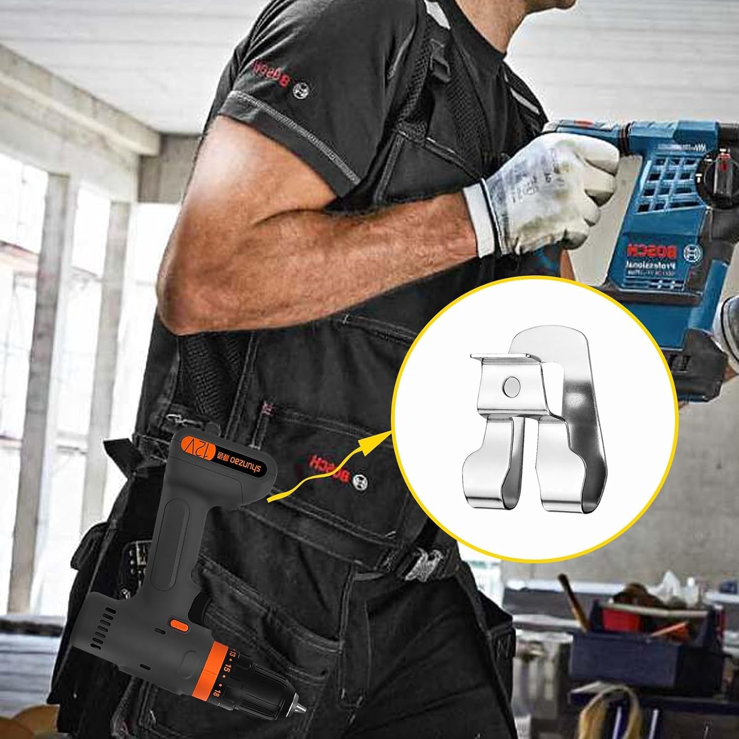 Ryobi Ridgid 18 Volt Tool Belt Hook Clip Screw Accessory for 18V Tools
