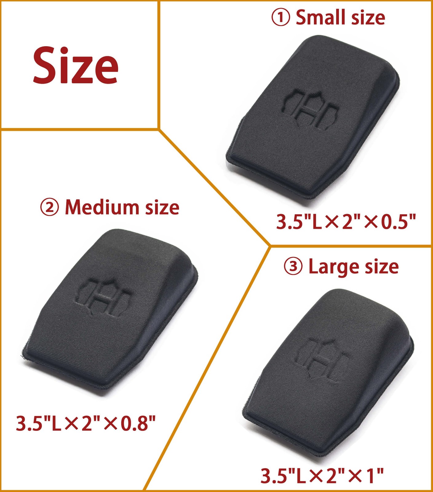 HOGIKUO Holster Wedge Kit for IWB Holster,3 Sizes Universal Foam Pad,Sweatproof