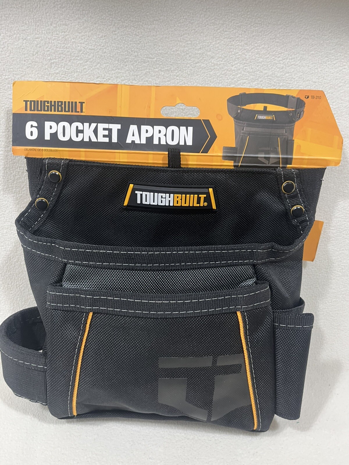 NEW Toughbuilt – Apron Pouch – 6-Pockets with Durable Tape and Hammer Holders