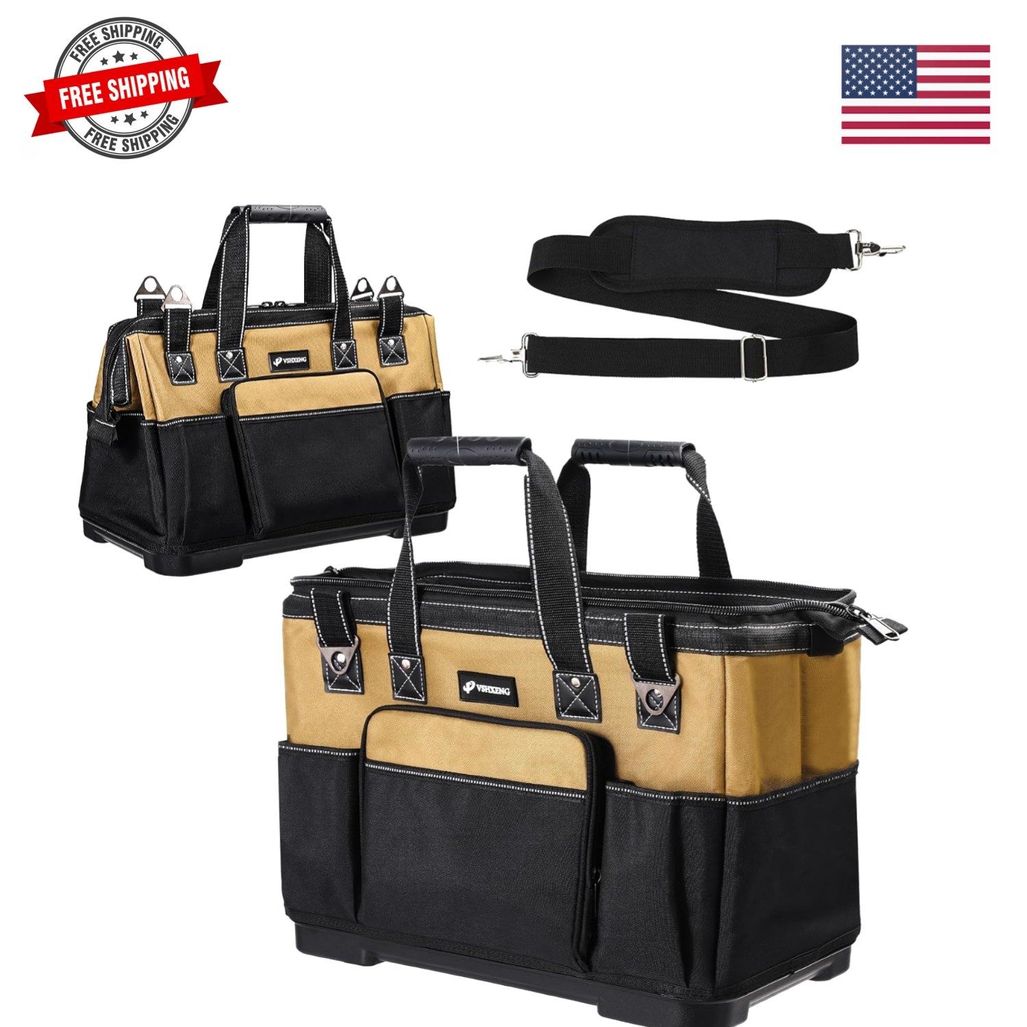 17 IN Large Tool Bag For Men Heavy Duty, Drill Bag Tool Bag Organizer, Wide M…