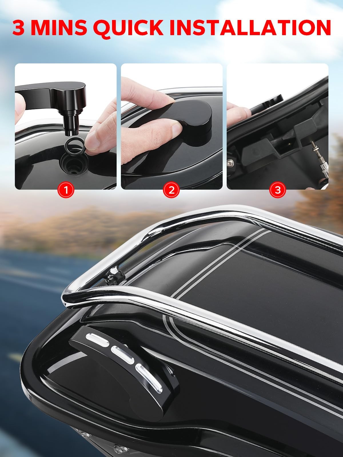 Black Saddlebag Latch Kit for Harley Touring Models 20142024, Easy Install