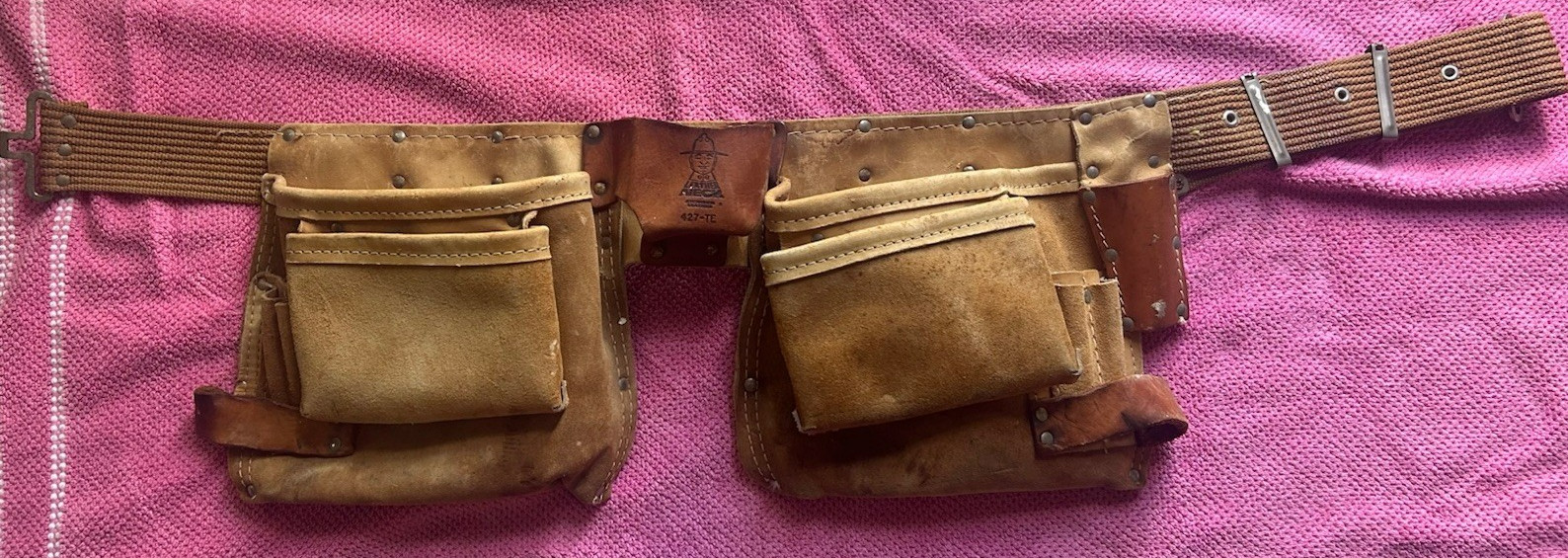 Vintage Atchison Leather – Leather Neck 427-TE multi pouch Tool Belt – USA Made!