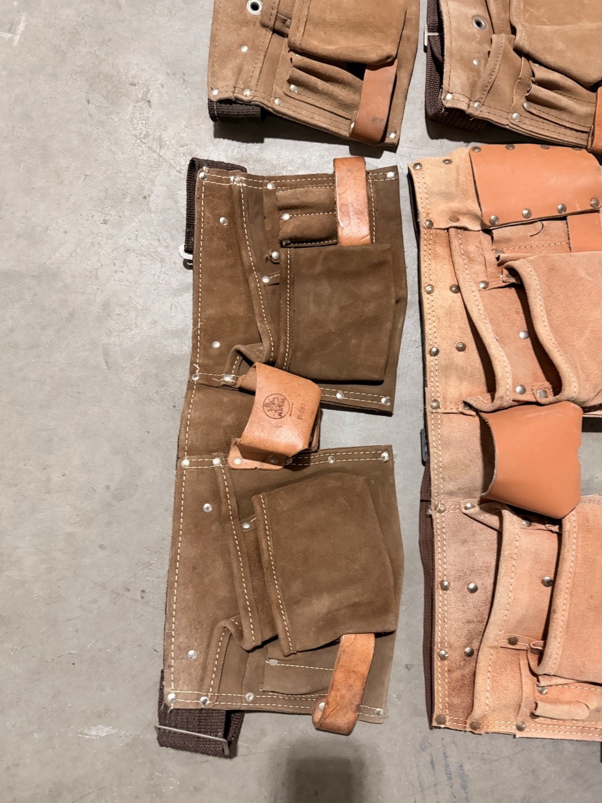 Tool Belt Work Pouch B-283 Multi Pocket Leather Military Surplus (H3)