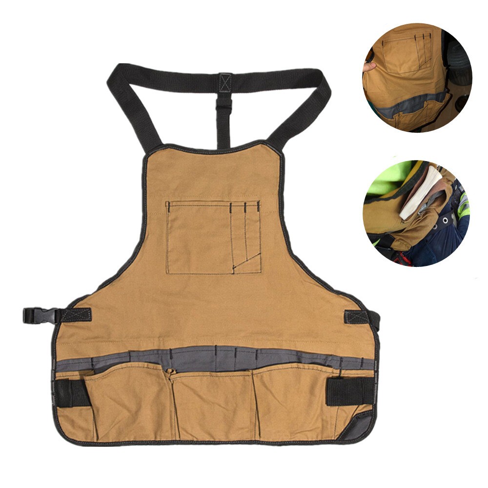 16Pocket Adjustable Durable Polyester Tool Woodworking Apron Gardening Carpenter