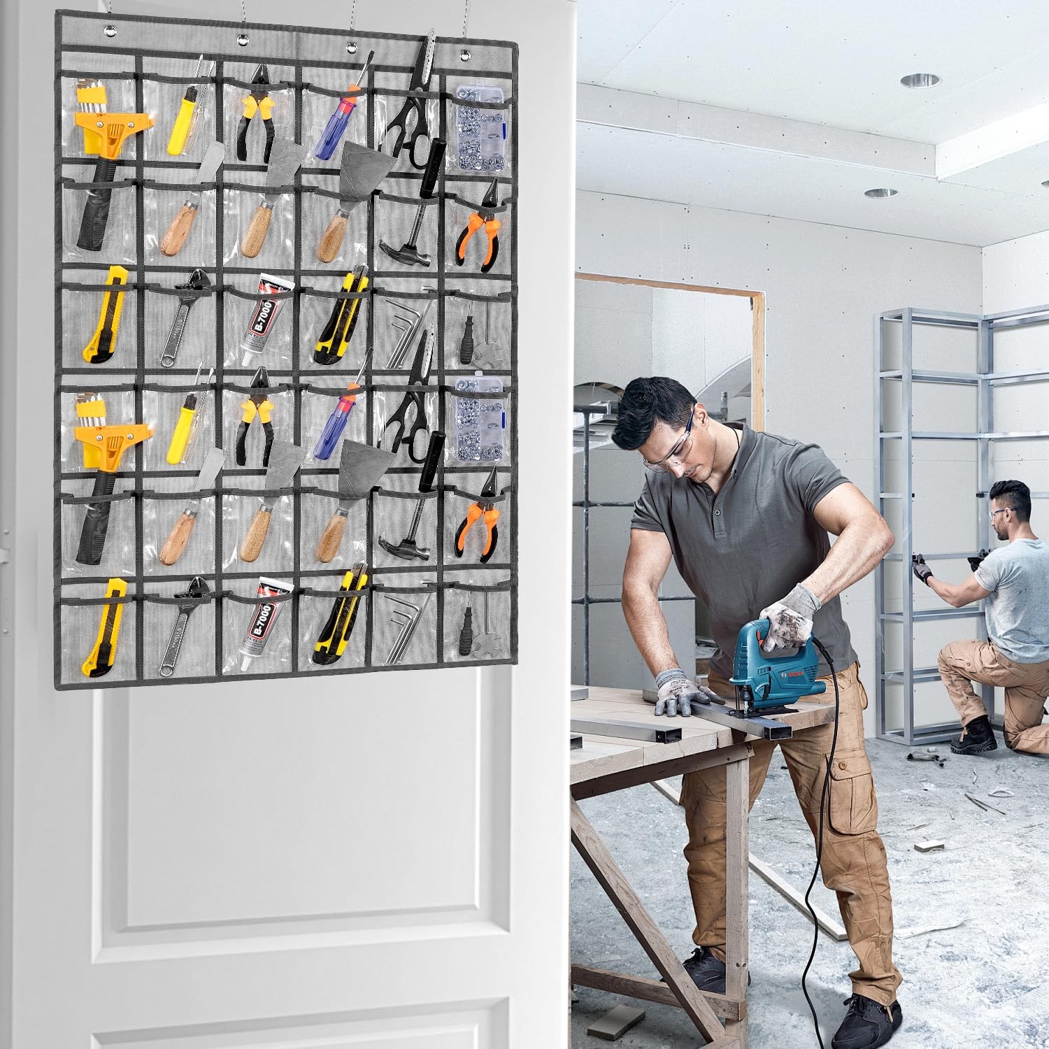 Over Door Hanging Tool Storage Bag Wall Mount Screw Organizer 36 Pockets