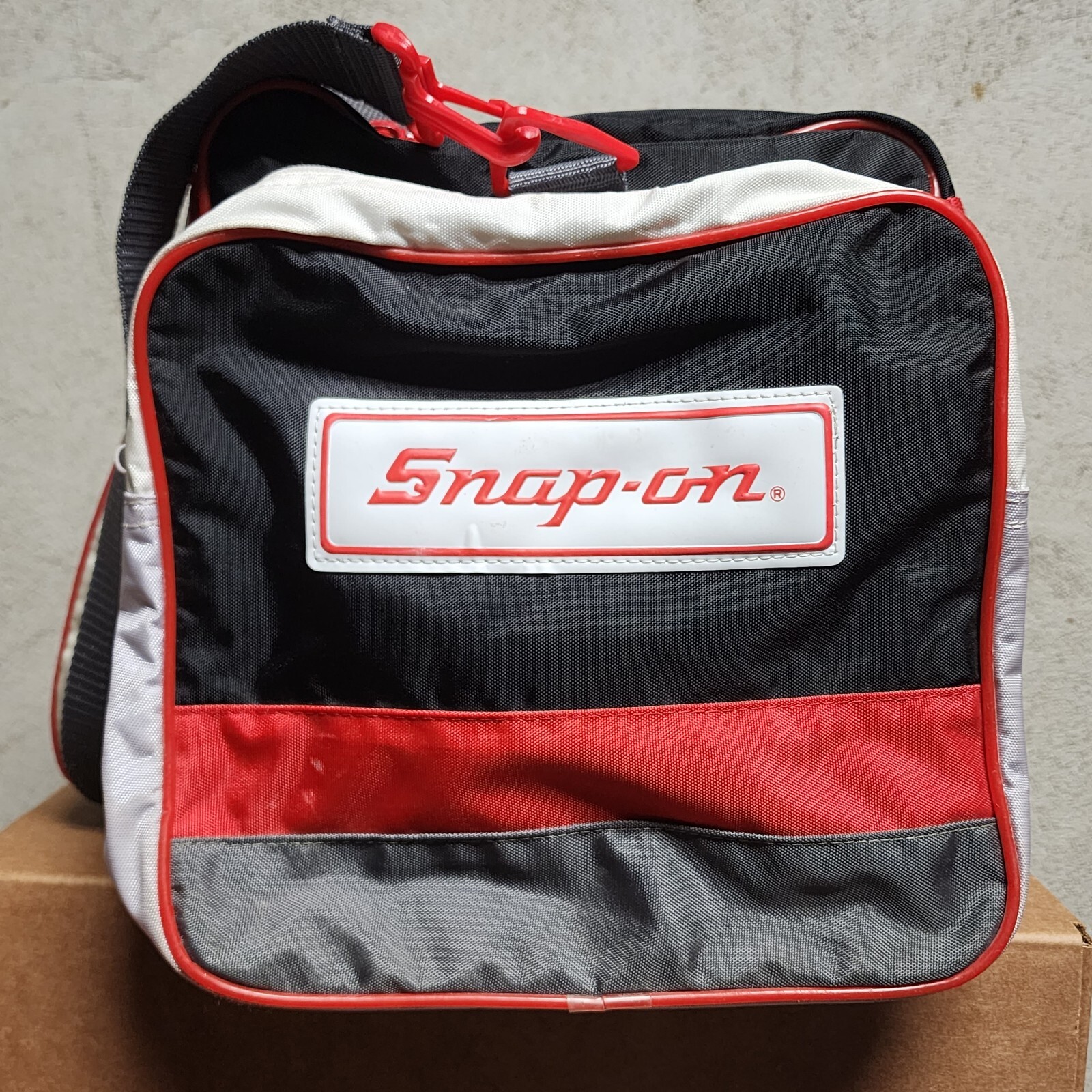 Snap-On 90’s Big TimeTool Duffle Bag Tote Red White Black Vintage