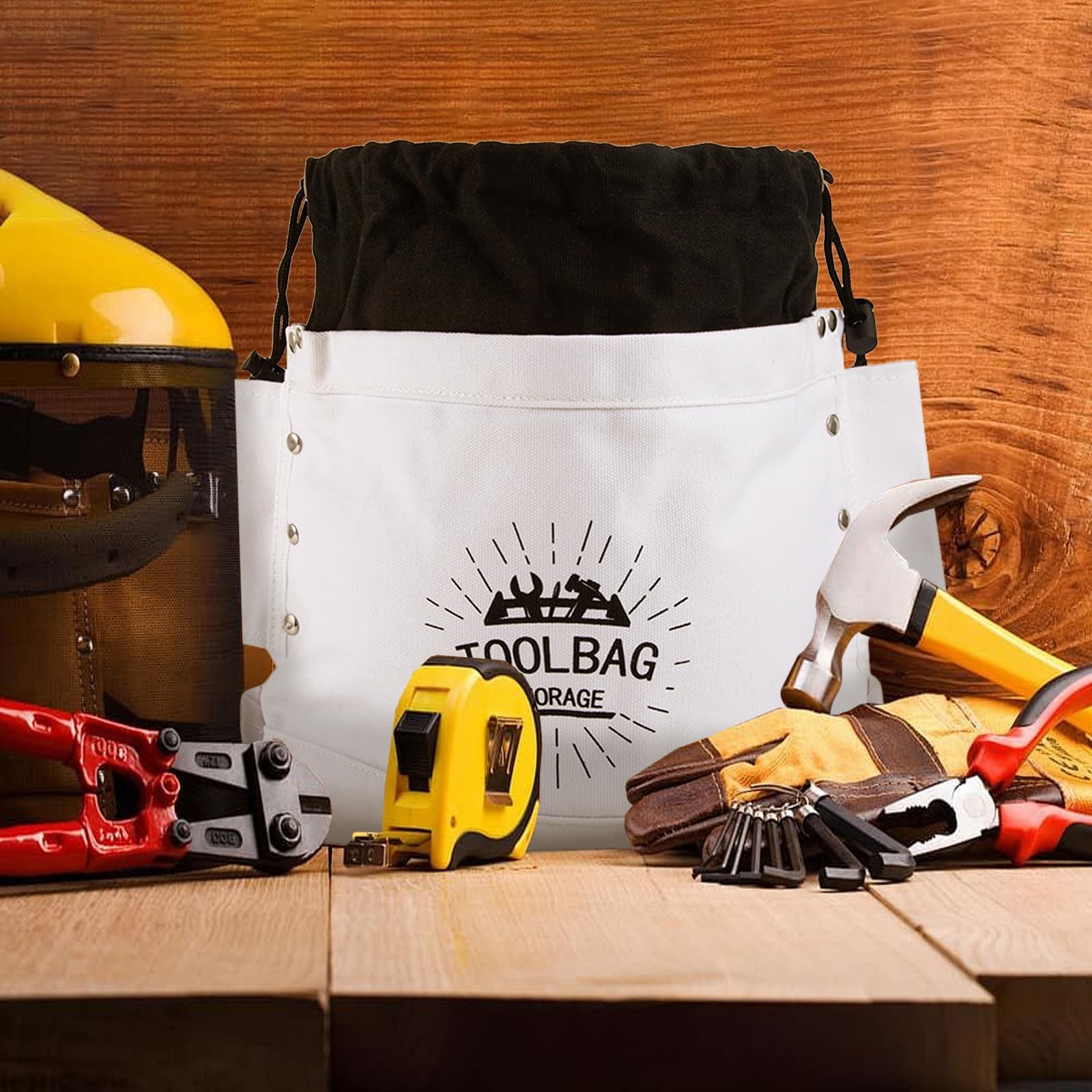 Top Closing Bolt Bag with 3-Inch Drawstring, Heavy Duty Canvas Belt Accessory