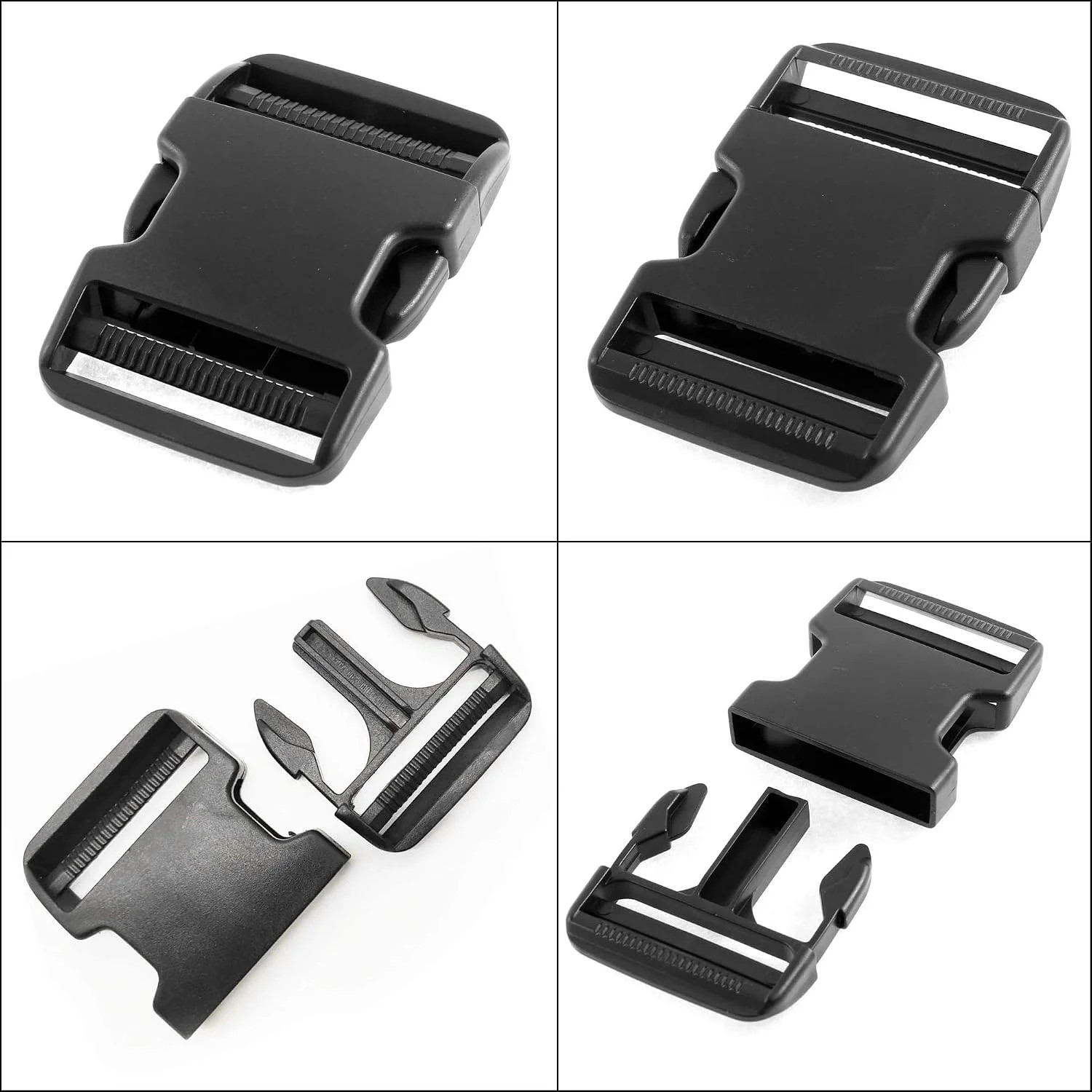 2 Inch Belt Buckle Clip, 2 Pack Quick Side Release Buckles Extra Thick Dual Adju