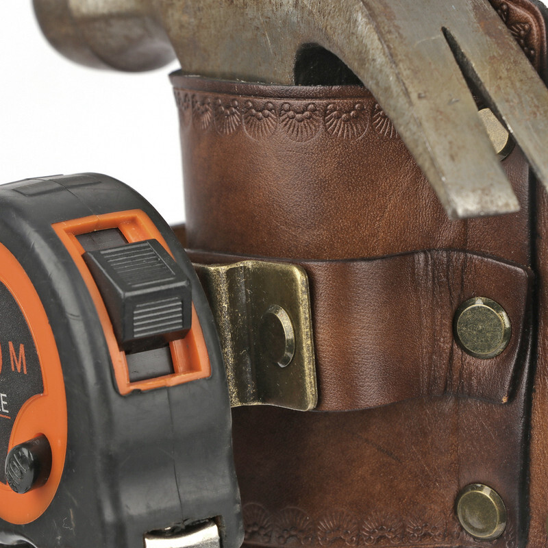 Leather 3-in-1 Tools Belt Pouch Hammer Holster Tape Measure Workshop Holder Case
