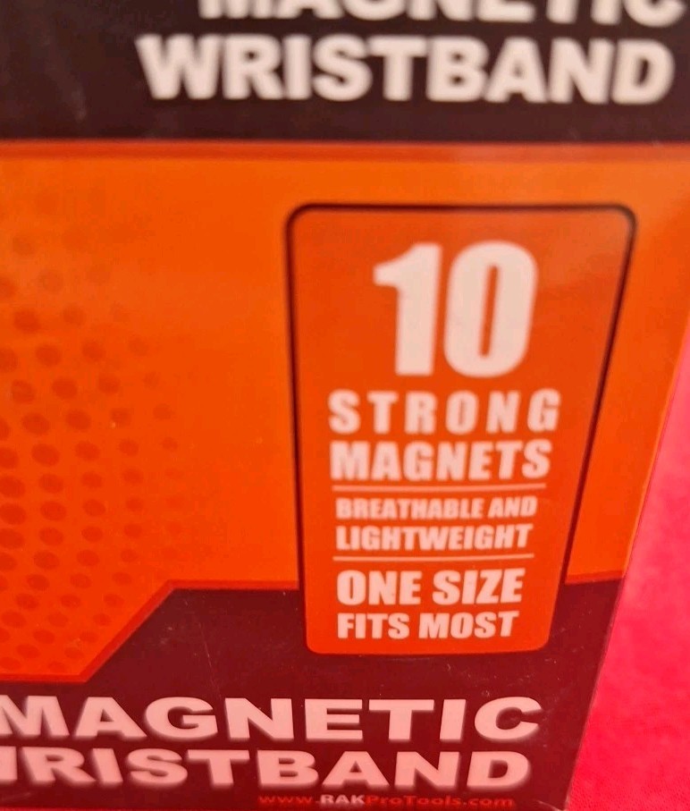 RAK MW10SM Magnetic Wristband Tool Organizer- 3rd Hand Holds Nails-Washers Etc