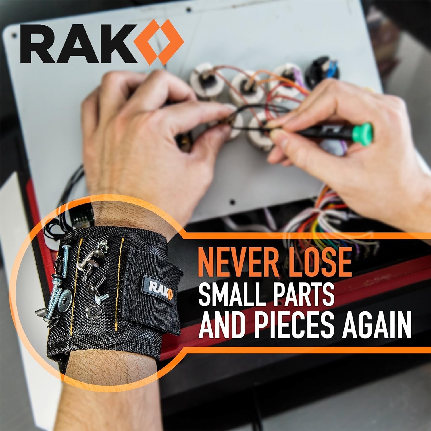 RAK Magnetic Wristband for Tools – Premium Tool Belt for Holding Screws Nails…