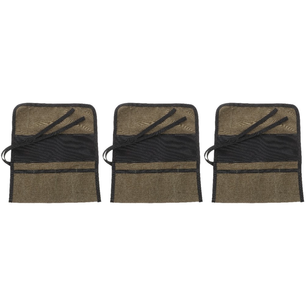 3 Count Wrapping Tool Pouch Rollup Bag Canvas with Zipper Mechanic