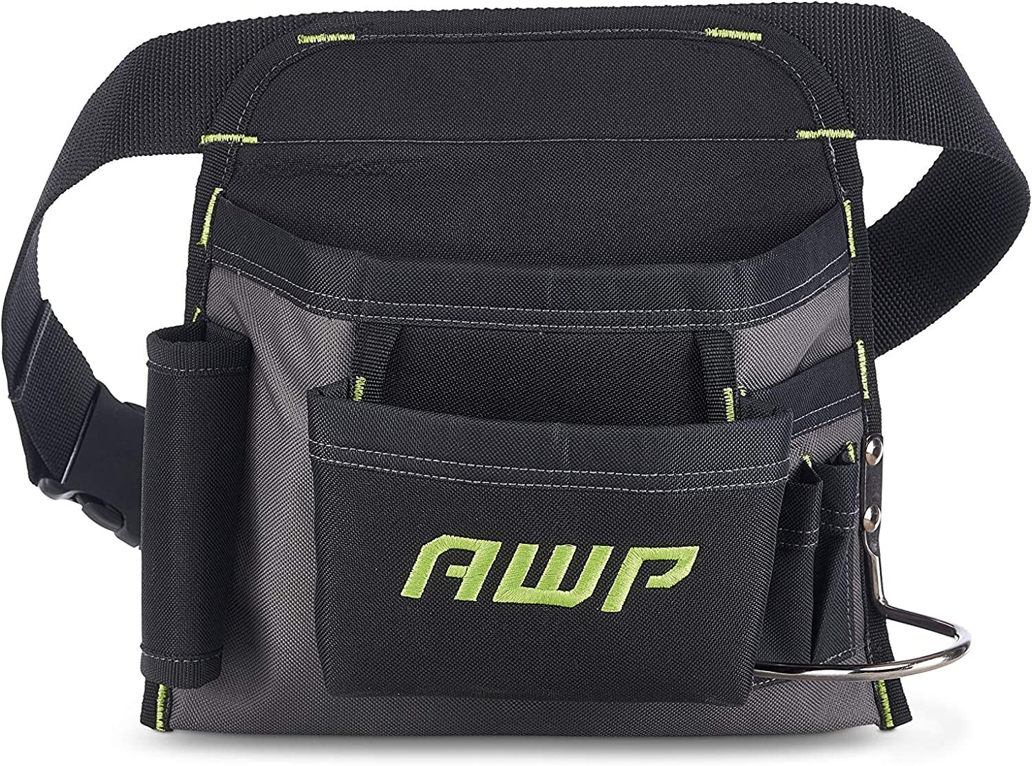AWP Handyman Tool Apron 6 Pockets and Loops Tool Organization Black and Gray