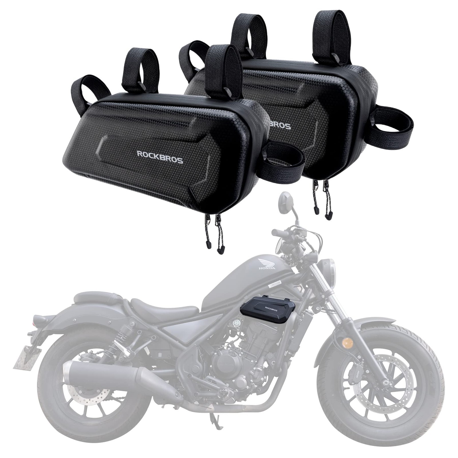 ROCKBROS Triangle Side Bag – EVA Hard Shell Motorcycle One Size, Black
