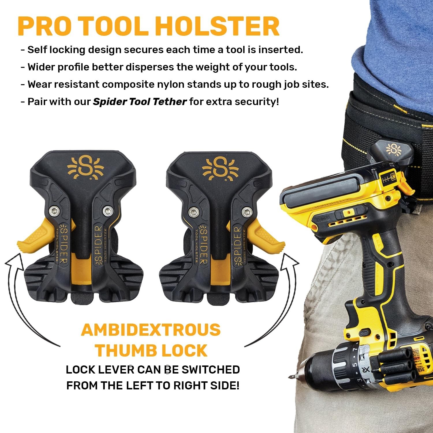 Tool Holster for Power Drill, Driver & Multitool – Belt Carry, Universal Fit