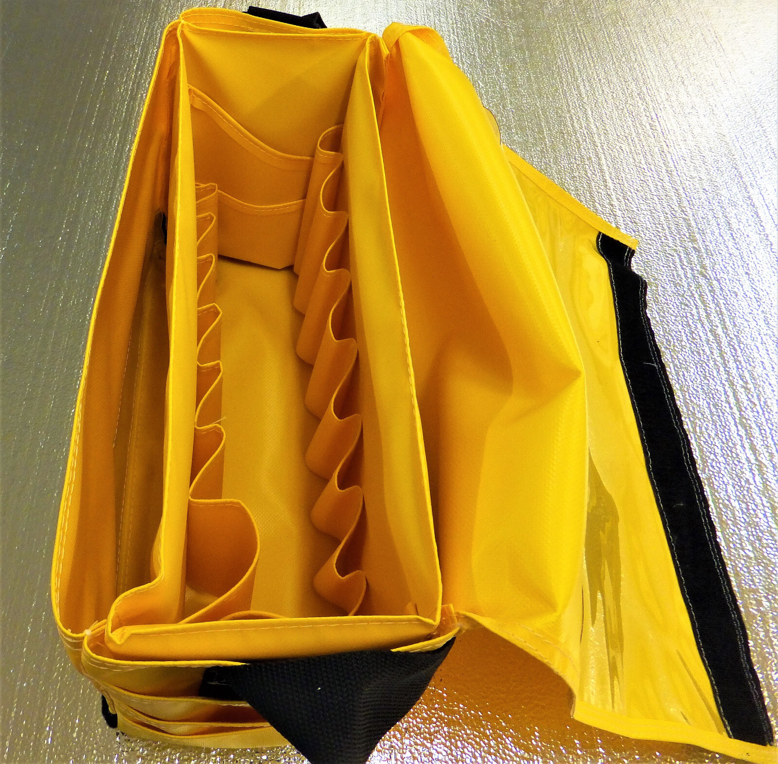 TOOL BAG-HARD WALL, VINYL COATED NYLON, 17″x7″x10″ HIGH STORAGE CAPACITY NEW