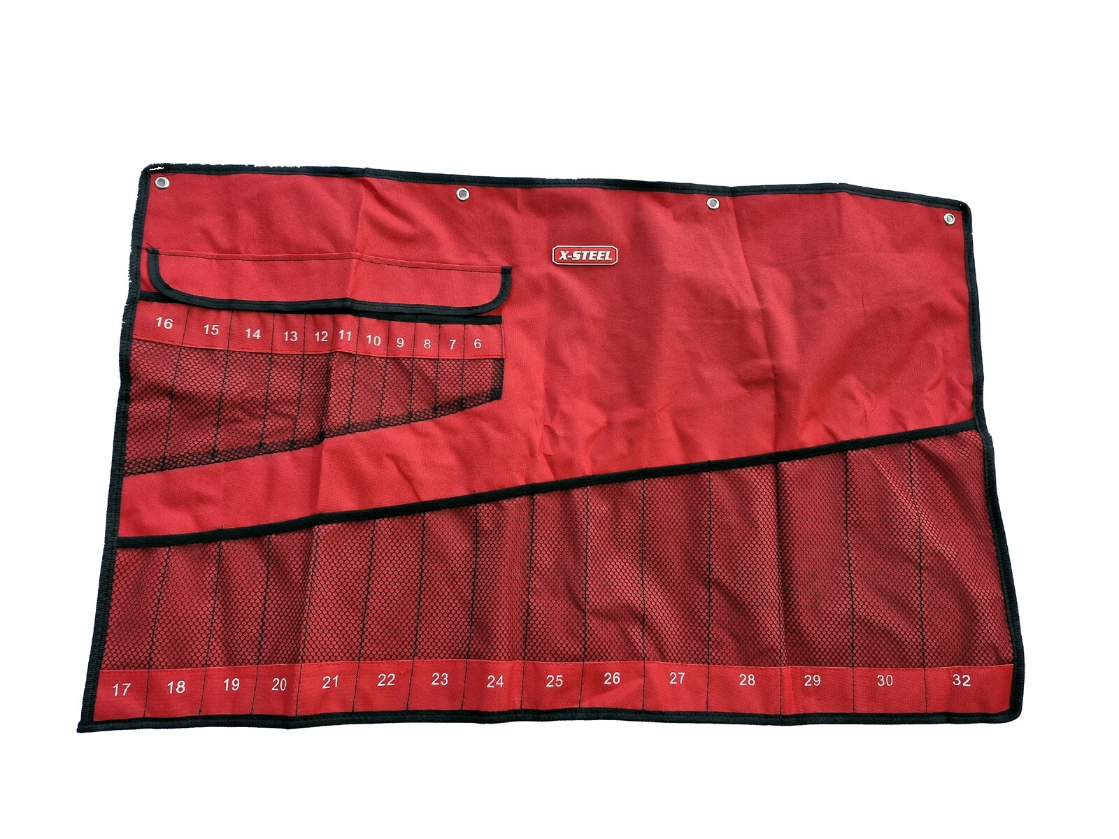 26 Metric Size Canvas Tool Roll Pouch for Ratchet Gear Spanner Wrench Storage