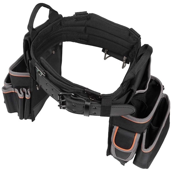 Klein Tools 55429 Black Ballistic Nylon Tool Belt, 26 Pockets, 55429