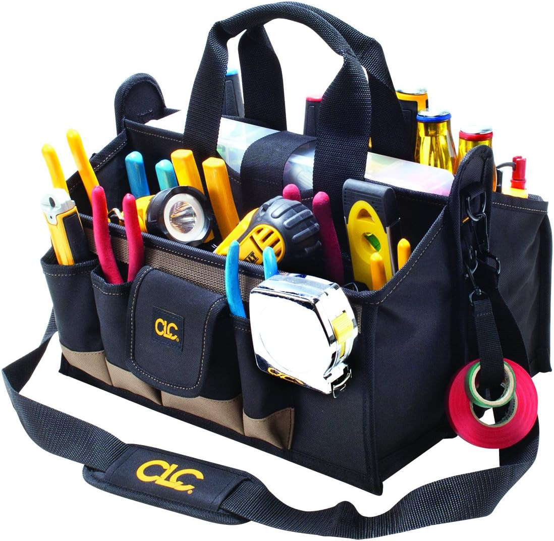 CLC Custom Leathercraft 1529 16 In. Center Tray Tool Bag, 16 Pocket