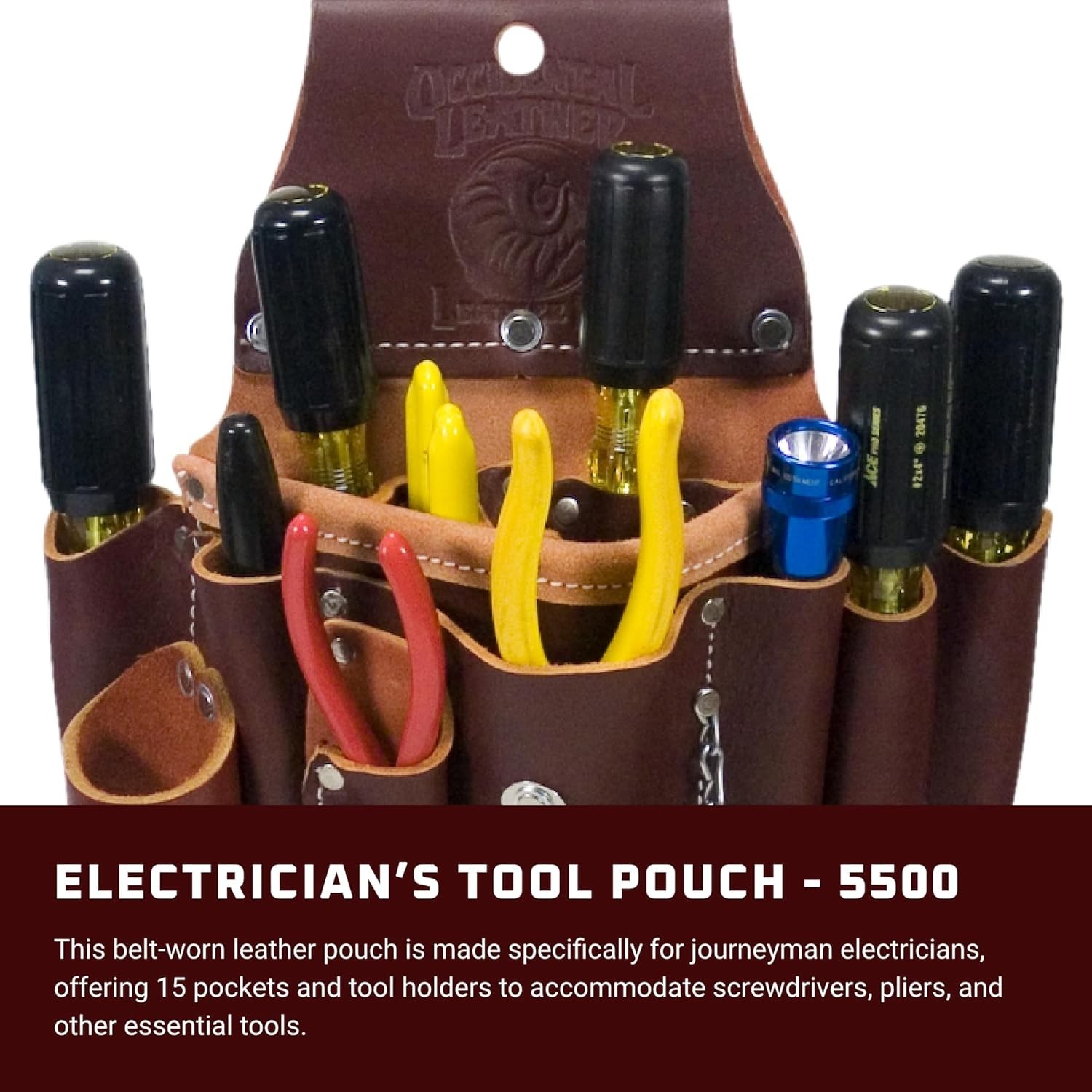 Leather Electrician’s Tool Holder – 15 Pockets