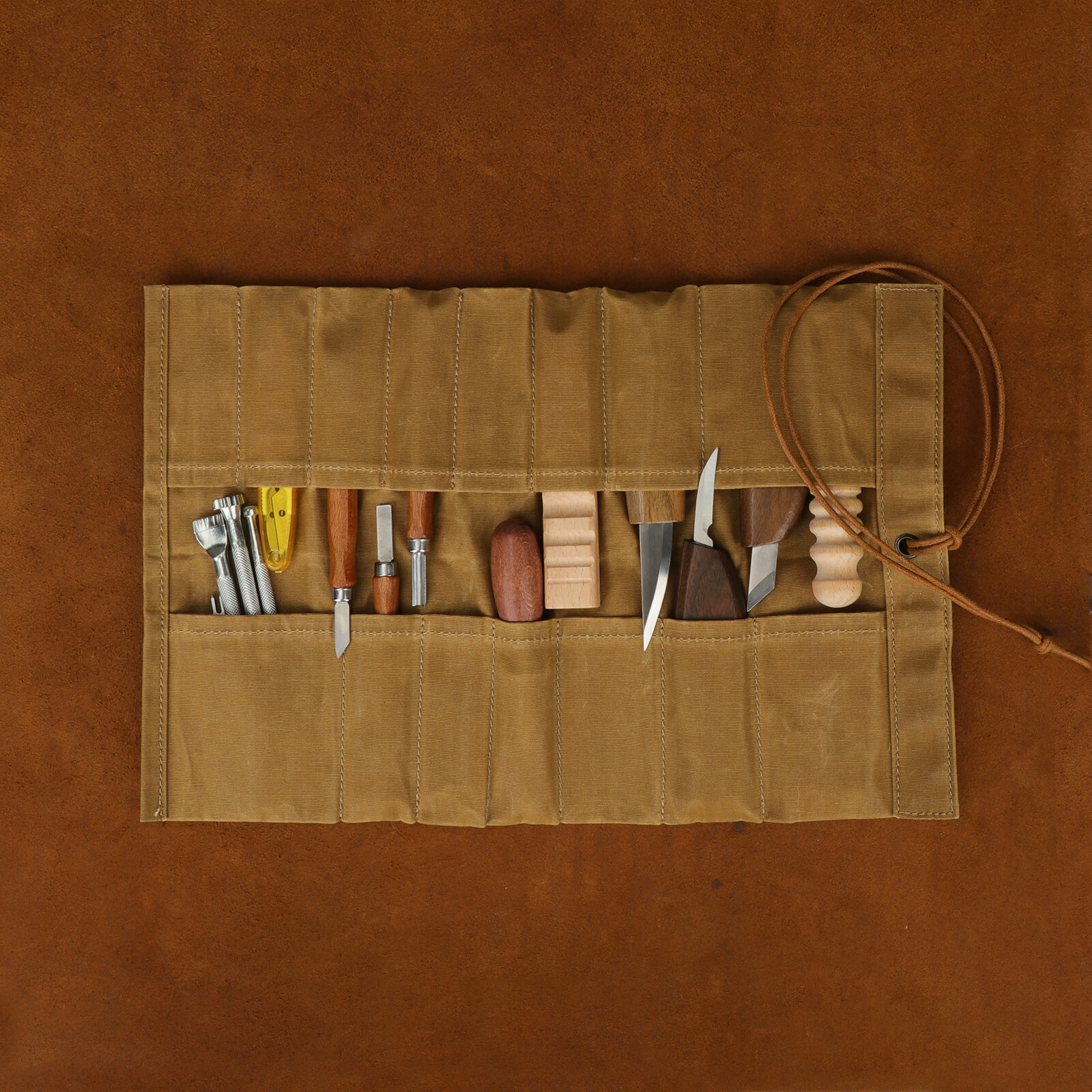 Roll up Canvas Tool Carry Holder Carving Knife Organizer Bag Handy Pouch