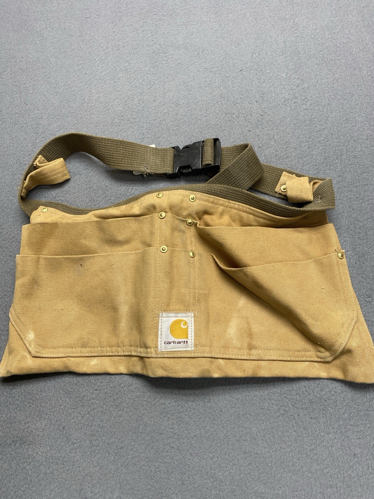 Vintage Carhartt A09 BRN Duck Canvas Tool Apron Waist Bag Brown Large Mexico