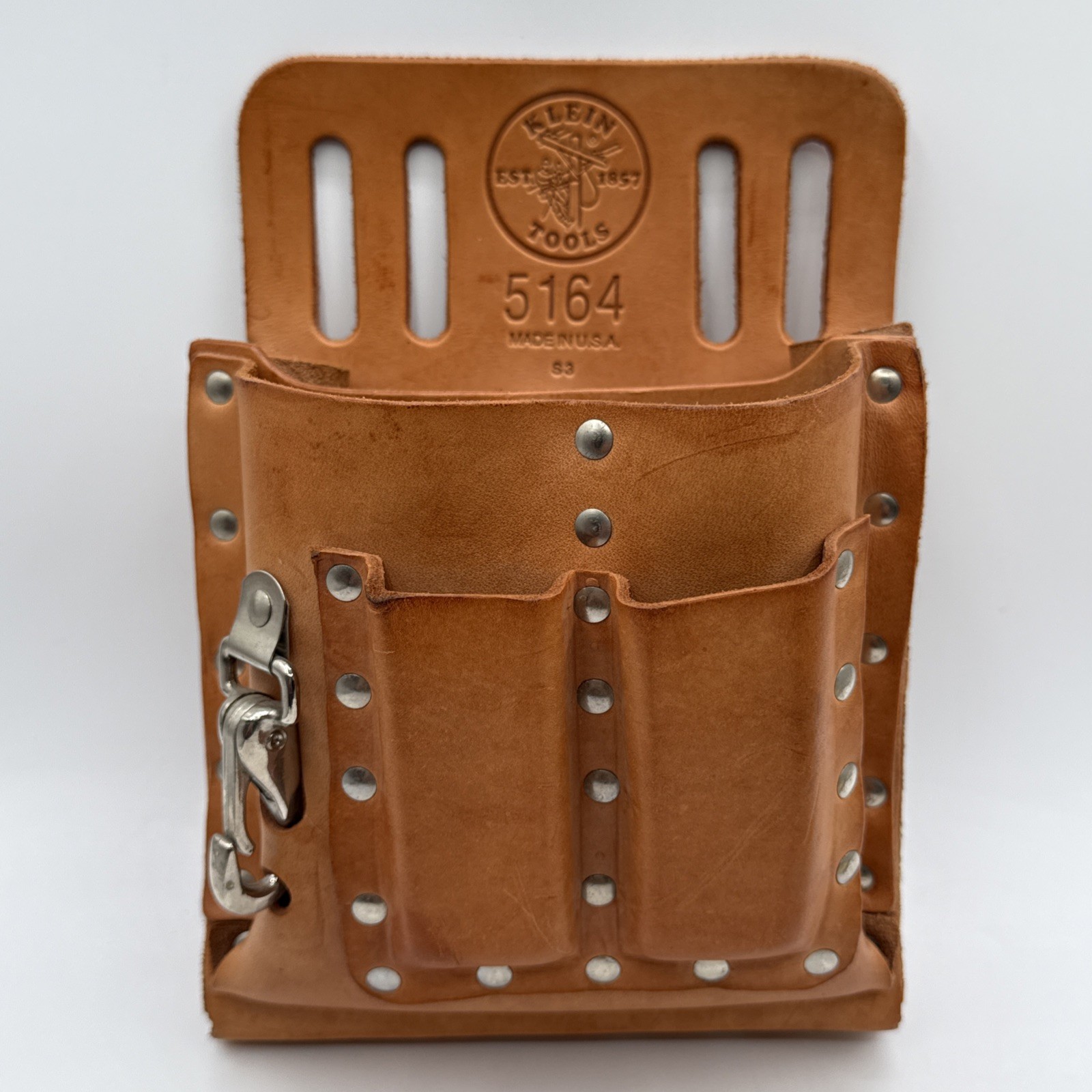 Klein Tools 5164 Leather Tool Pouch with New Adjustable Web Belt