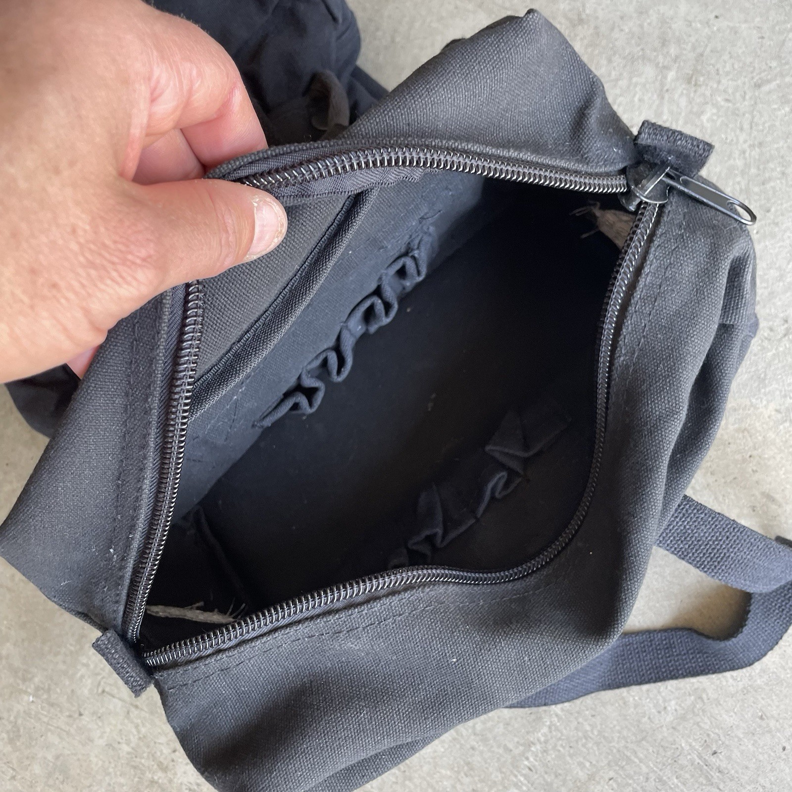 Lot of 2 Black Canvas Mechanics Military Style Tool Pouch Bags
