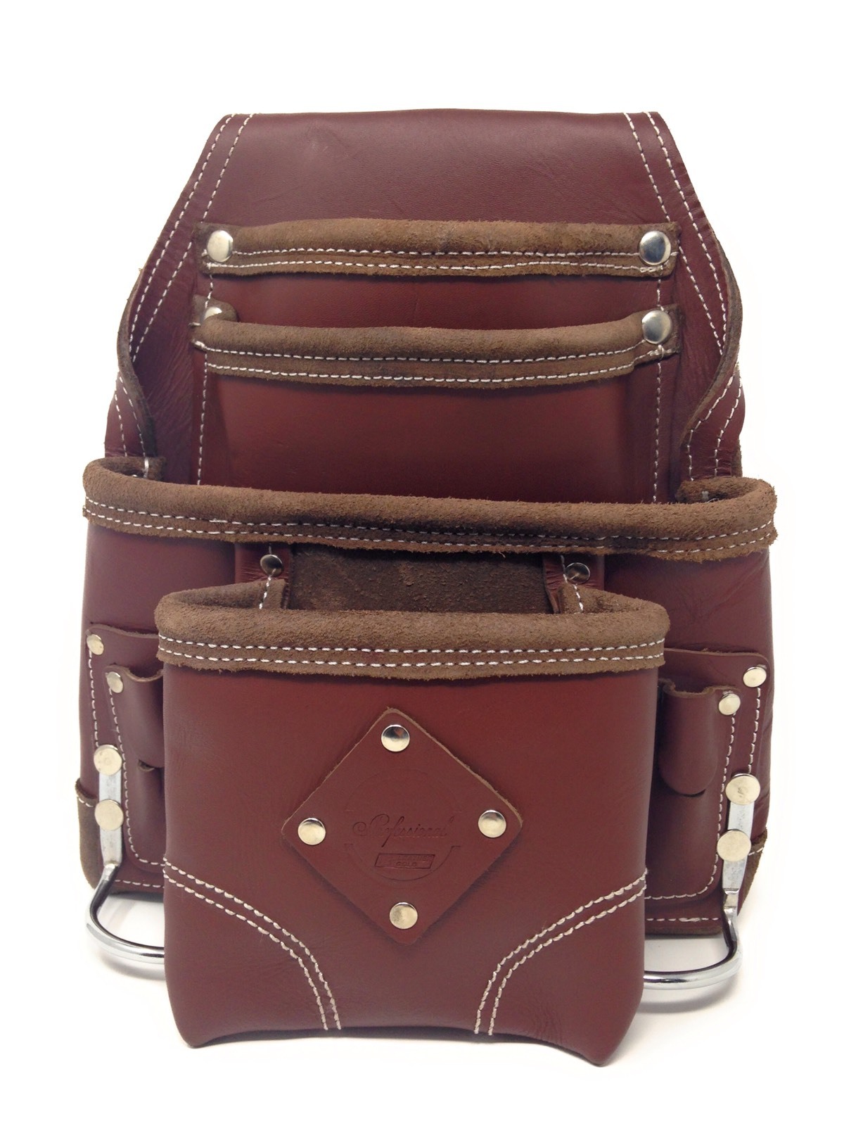 Pack Of 5 Leather Gold PROFESSIONAL Ten Pocket Grain Leather Tool Pouch,Holders