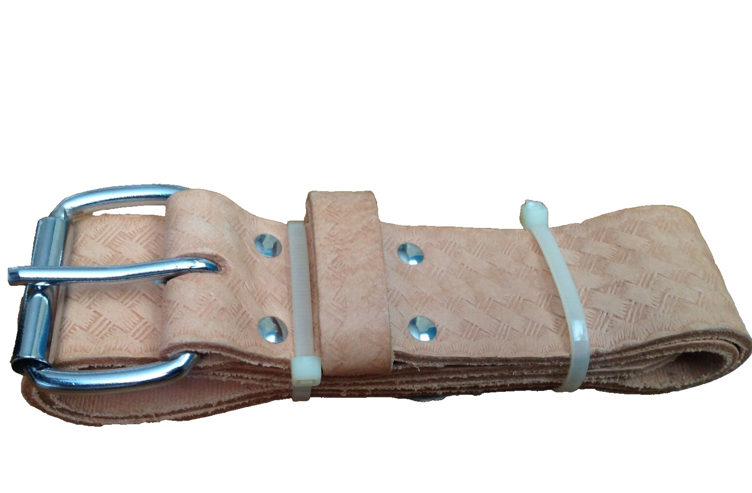 BUCKET BOSS CLASSIC SADDLE LEATHER STEEL BUCKLE TOOL BELT 55133 MENS SIZE LARGE