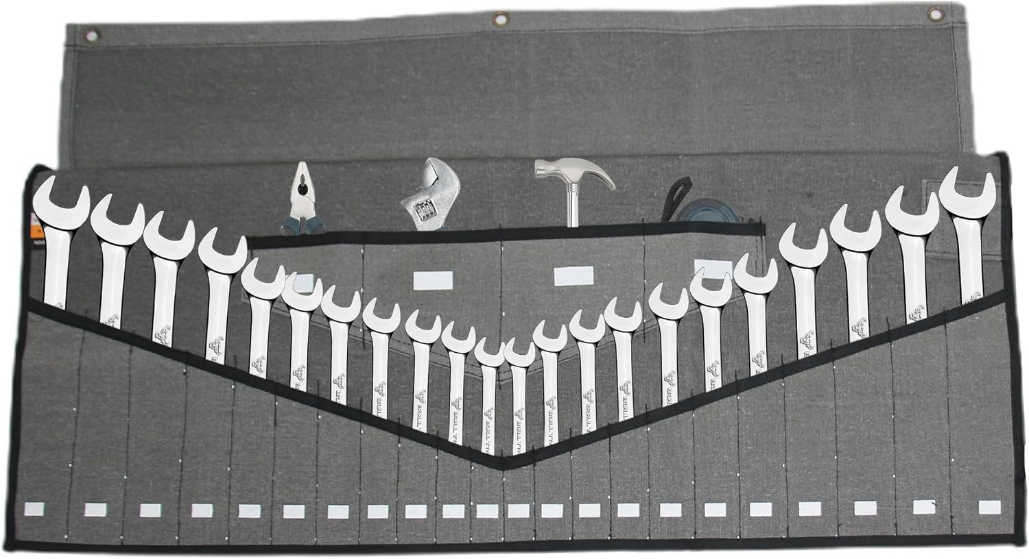 Wrench Roll, 26 Pocket Tool Pouch, Tool Bag Wrench Organizer Metric
