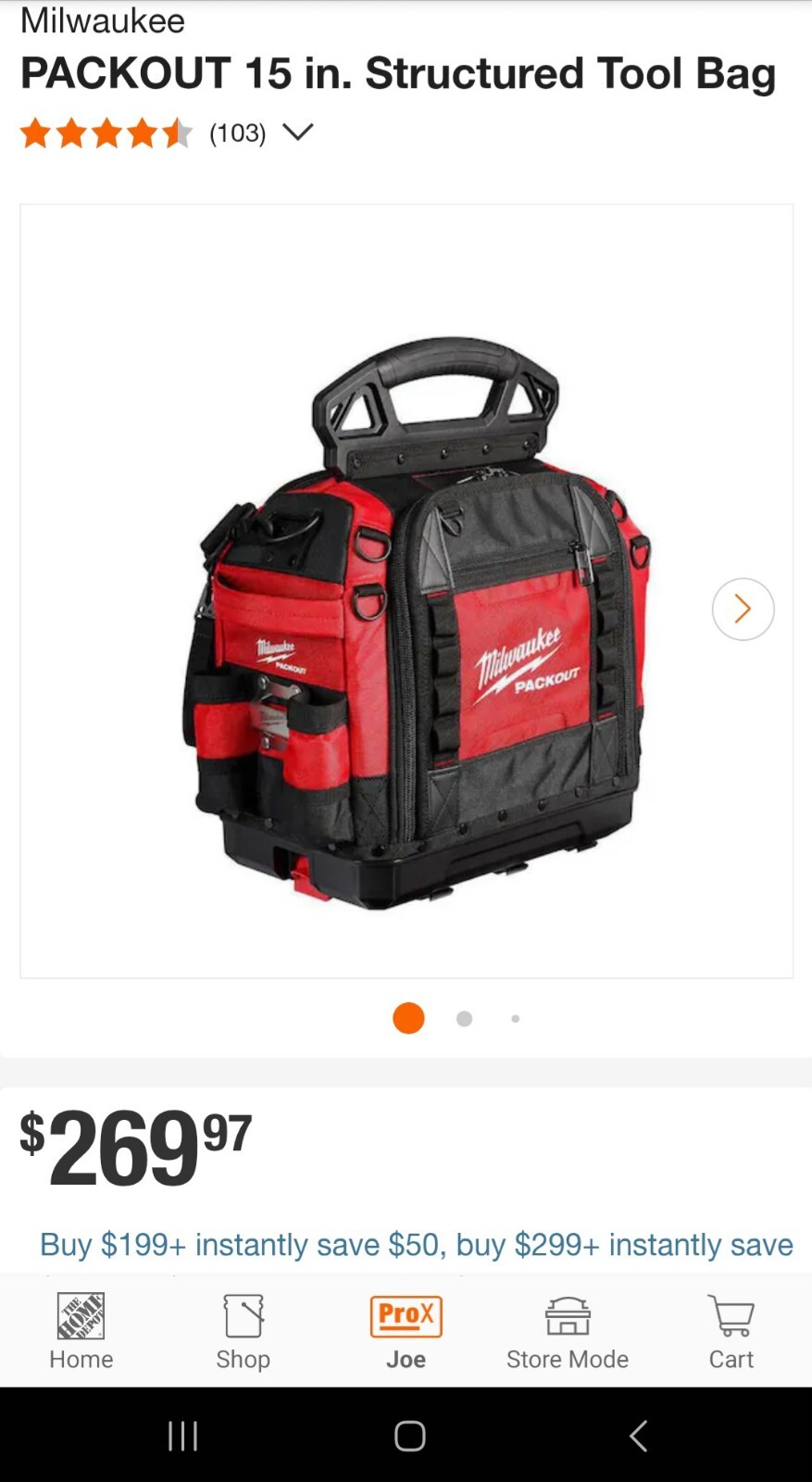 Milwaukee 48-22-8316 PACKOUT 15″ Structured Tool Bag. New With Tags