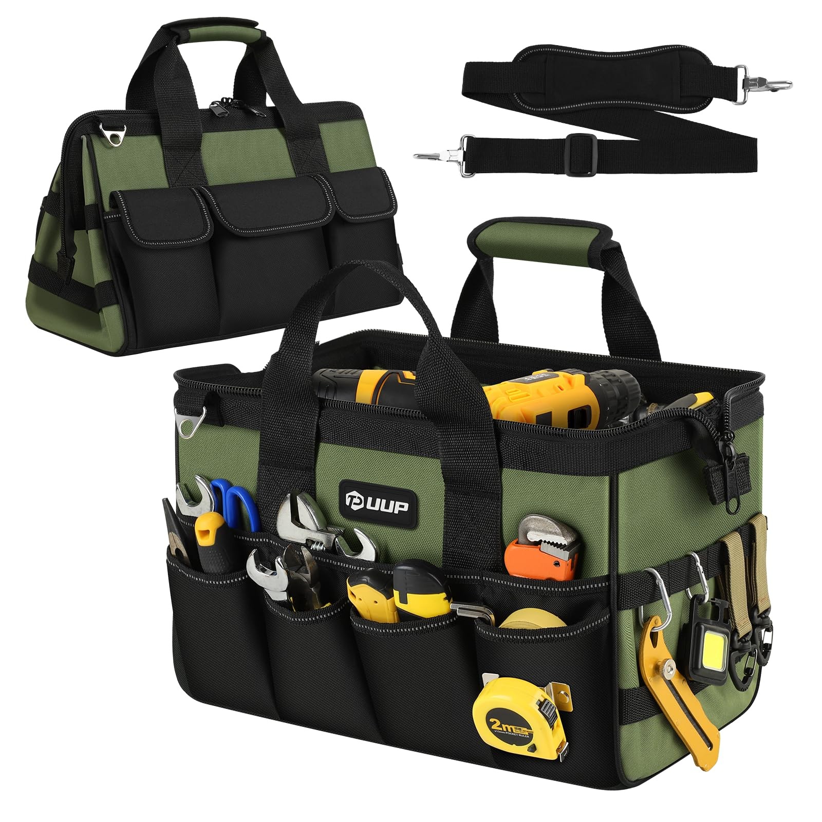 New UUP Heavy Duty Tool Bag 15-Inch, 16-Pocket Portable Empty Box Organizer, Big