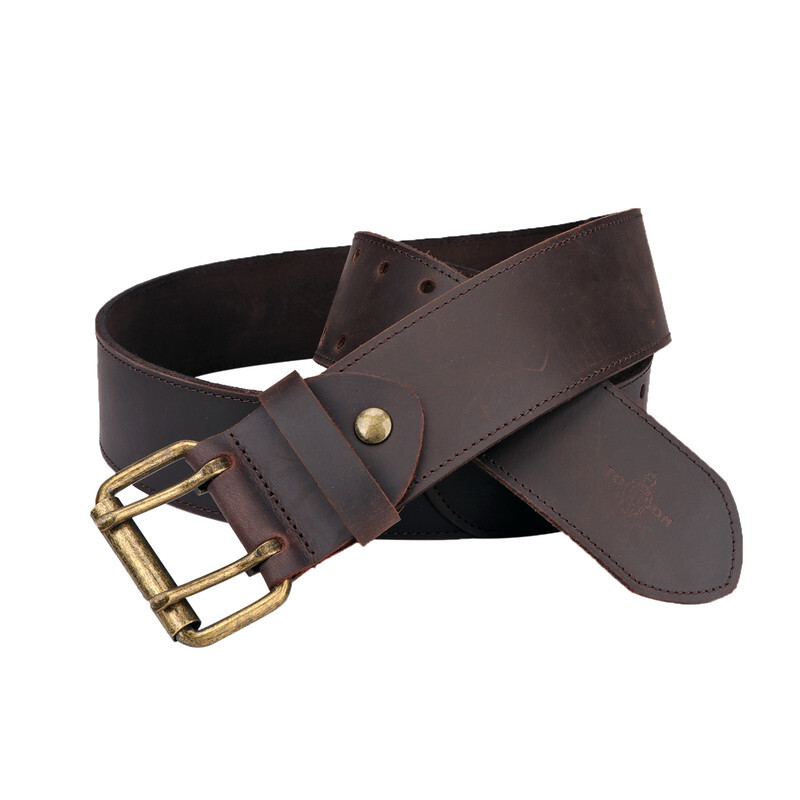 TOURBON Leather Tool Carry Workshop Waist Belt 2″ Double Roller Buckle Rig Belt