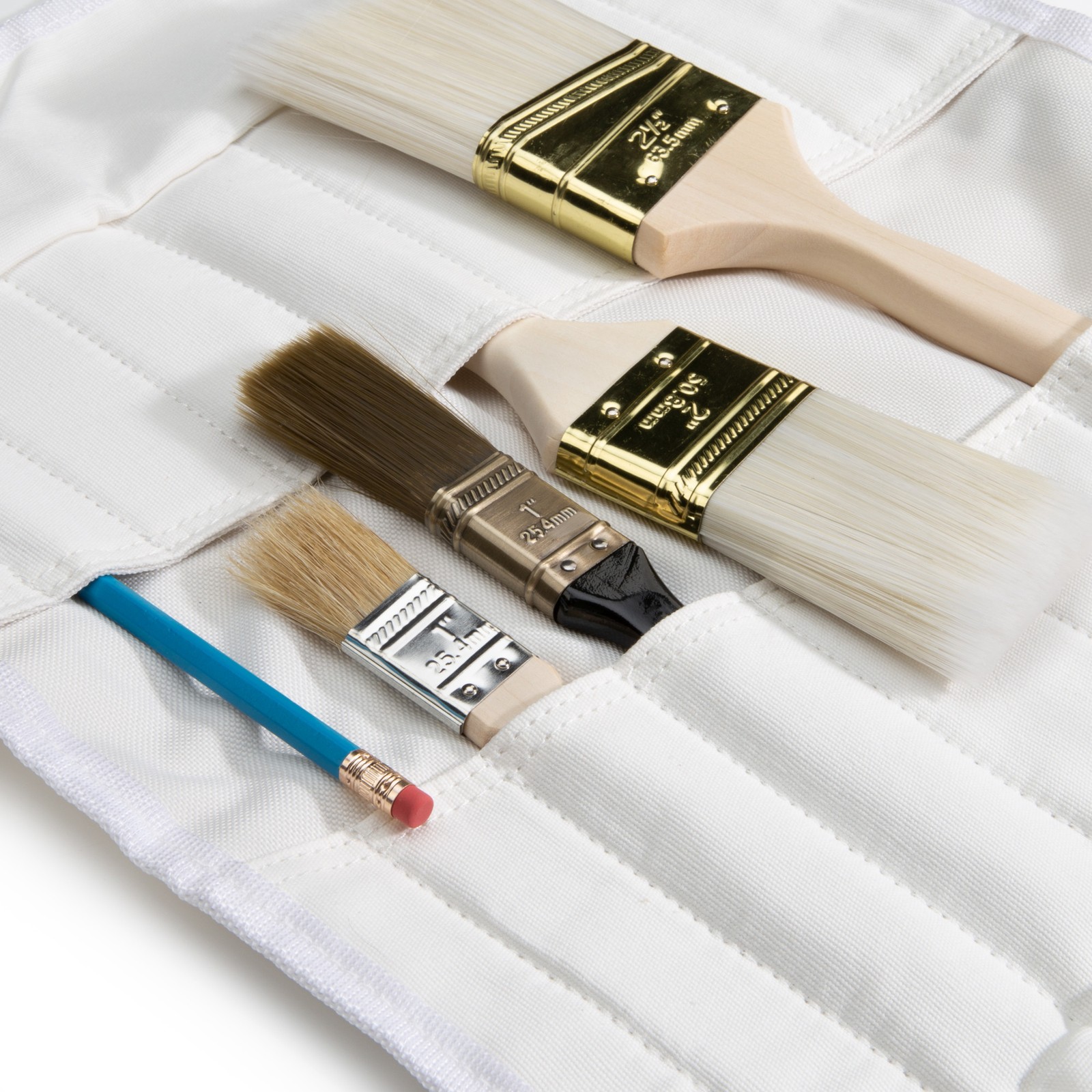 Tool Paint Brush Roll 16 Compartment Small White Dickies 57046