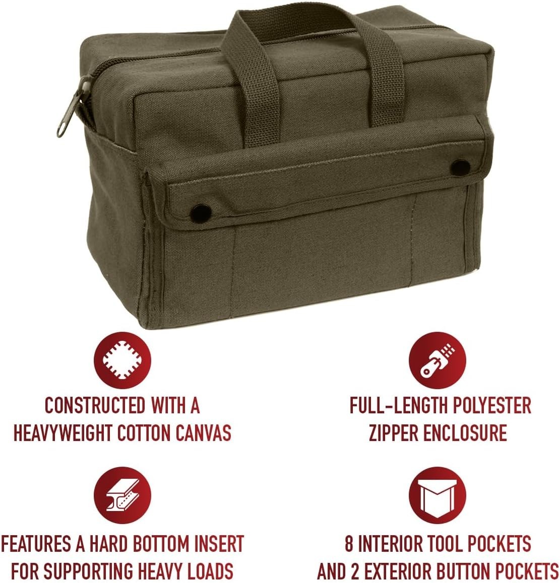 Rothco Gi Style Mechanics Tool Bag Heavy Duty Canvas Olive Drab